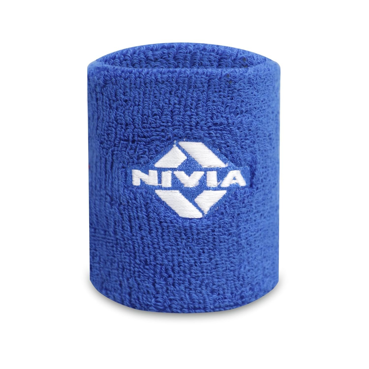 Nivia Sweatband for Men & Women, Wristbands for Tennis, Basketball, Running, Sweat Band for Gym & Athletes (Small, R.Blue) Cotton