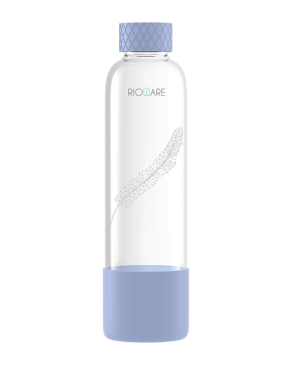 Rioware® Purifa Pro Borosilicate Glass Water Bottle With Silicon Sleeve (750Ml) | Airtight Lid | Leak Proof | Silicon Cap | Fridge Water Bottles For Home, Office & Gym -Pack Of 01(Blue)