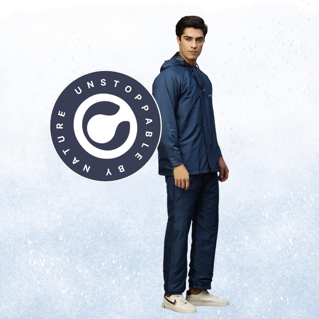 Citizen Reversible Raincoat for Men with Adjustable Hood, Waterproof Pant and Carry Pouch | Durable & Lightweight 190T Polyester Fabric & Virgin PVC Rainsuit