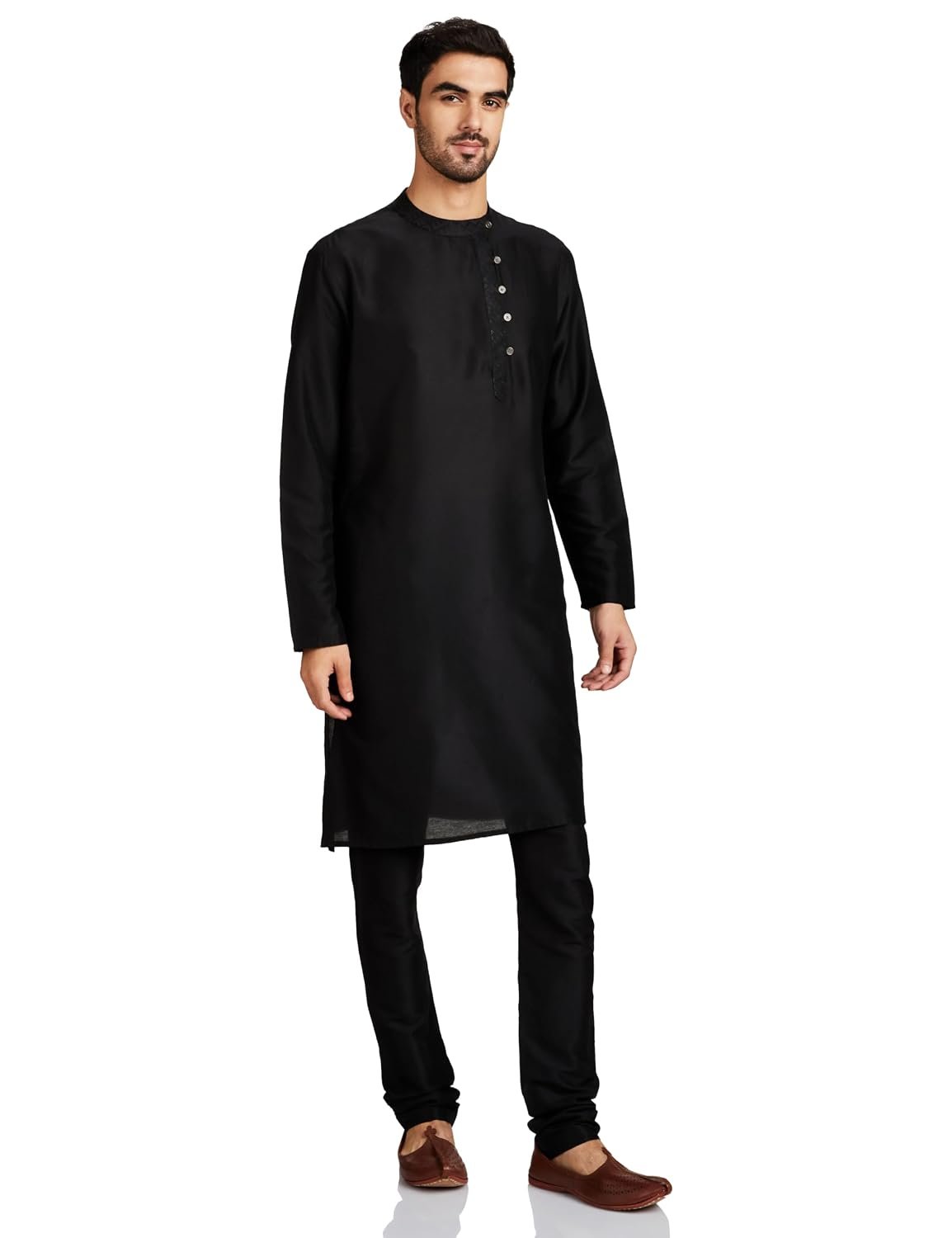 Amazon Brand - Symbol mens Festive Long Kurta & Pyjama Set (2pcs)
