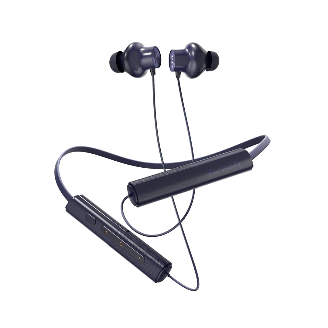 Lava Probuds Xscape 13°Neckband, 70H Battery, 3 EQ Modes with Button for Music Lovers, Dual Pair, Fast Charge in 10 min, Magnetic Buds, 45ms Latency, Built in mic Earphones (Blue)