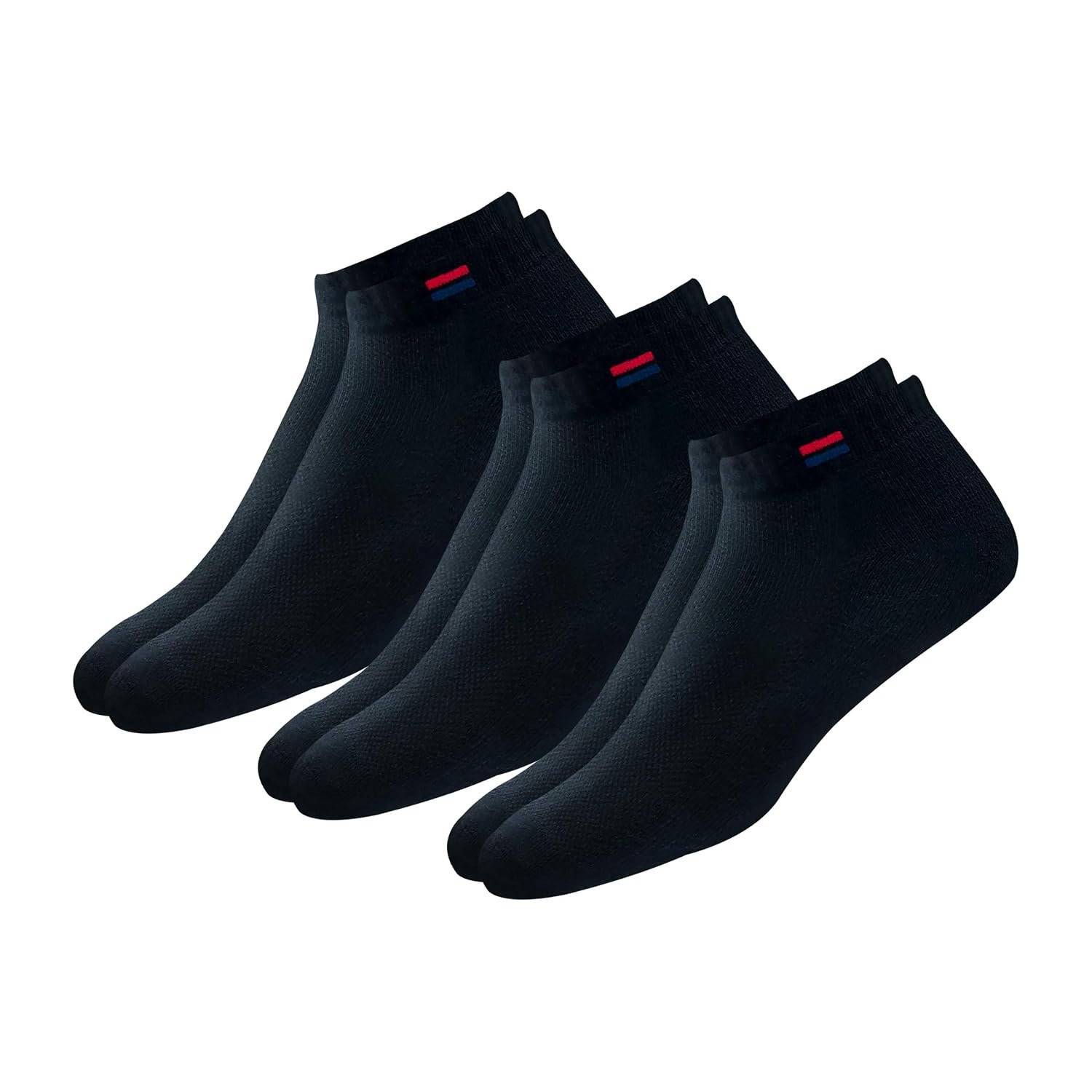 NAVYSPORT Socks for Men Solid Ankle Length Cotton Socks, Free Size, Pack of 3 (Multicoloured)