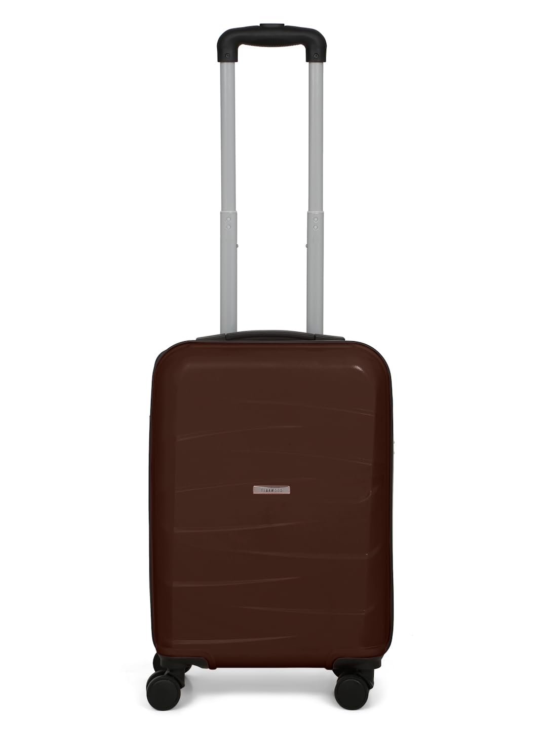 Teakwood Large 8 Wheel Set of 2 Trolley Bag, Hard Cabin with Zipper Closure, Adjustable Push Button & Cross Side Strap, TSA Lock System 360 Degree (Small-Medium, Aqua Green)