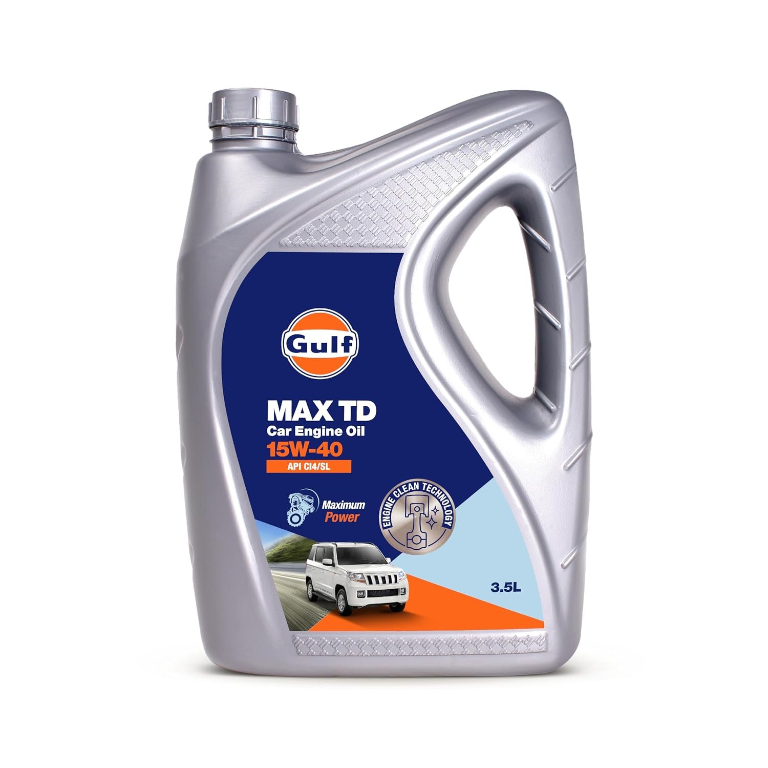 Gulf MAX TD 15W40 API CI-4/SL, ACEA A3/B4|Petrol, Diesel SUV, MUV & Passenger Cars | 4 Wheeler High Performance Engine Oil [3.5 L]