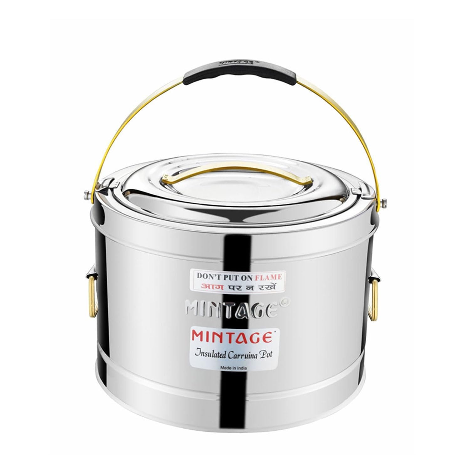 Mintage Stainless Steel 10L Sambar Pot Hotel Casserole Serving Container