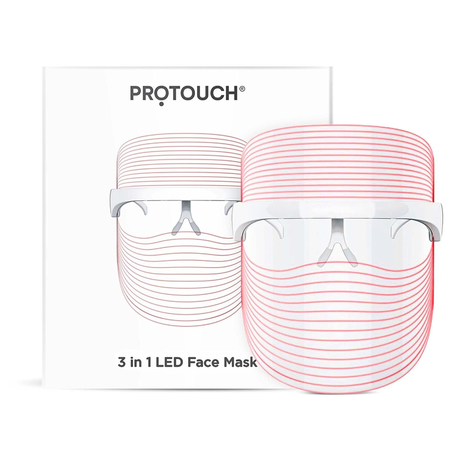 PROTOUCH 3 in 1 LED Face Mask | For Glowing & Clear Skin | Anti Acne & Anti Ageing | Facial at home | For All Skin Type | For Men & Women (unisex)