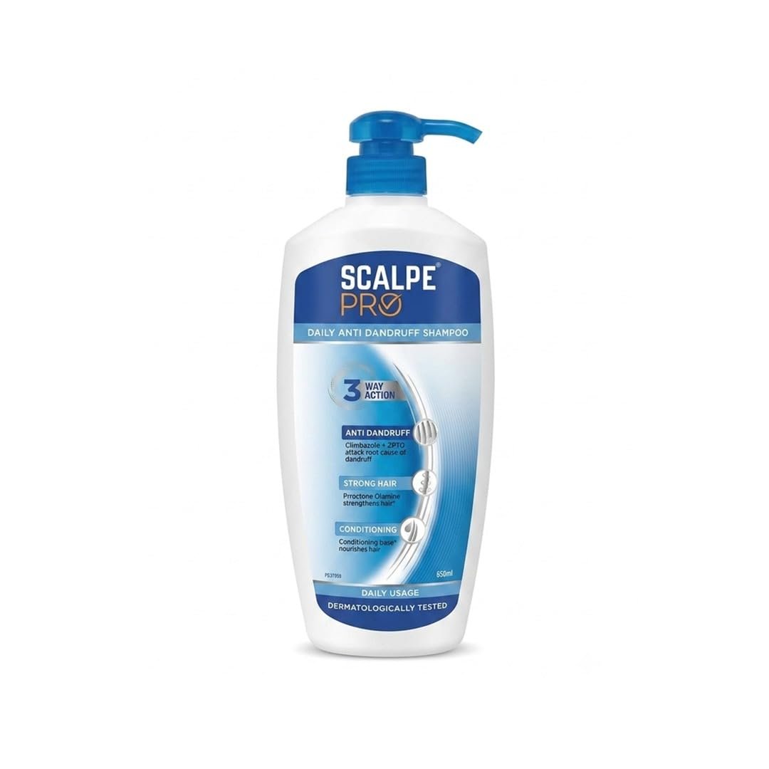 Scalpe Pro Daily Anti-Dandruff Shampoo | Removes Dandruff from Source | Prevents Itching & Irritation | Scalpe Science | Climbazole Formulation | Dermatologically Tested | For Women & Men | 65