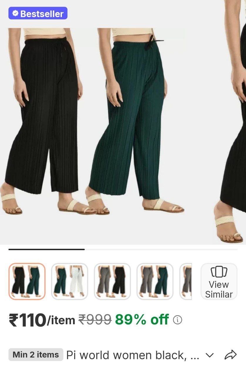 pi world women black green trousers
