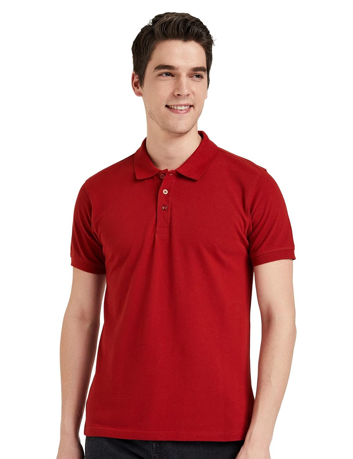 Amazon Brand - Symbol Men's Cotton Rich Solid Polo Tshirt | Collar Tshirts | Half Sleeves | Plain-Regular Fit (Available in Plus Sizes and Combo Pack of 2)