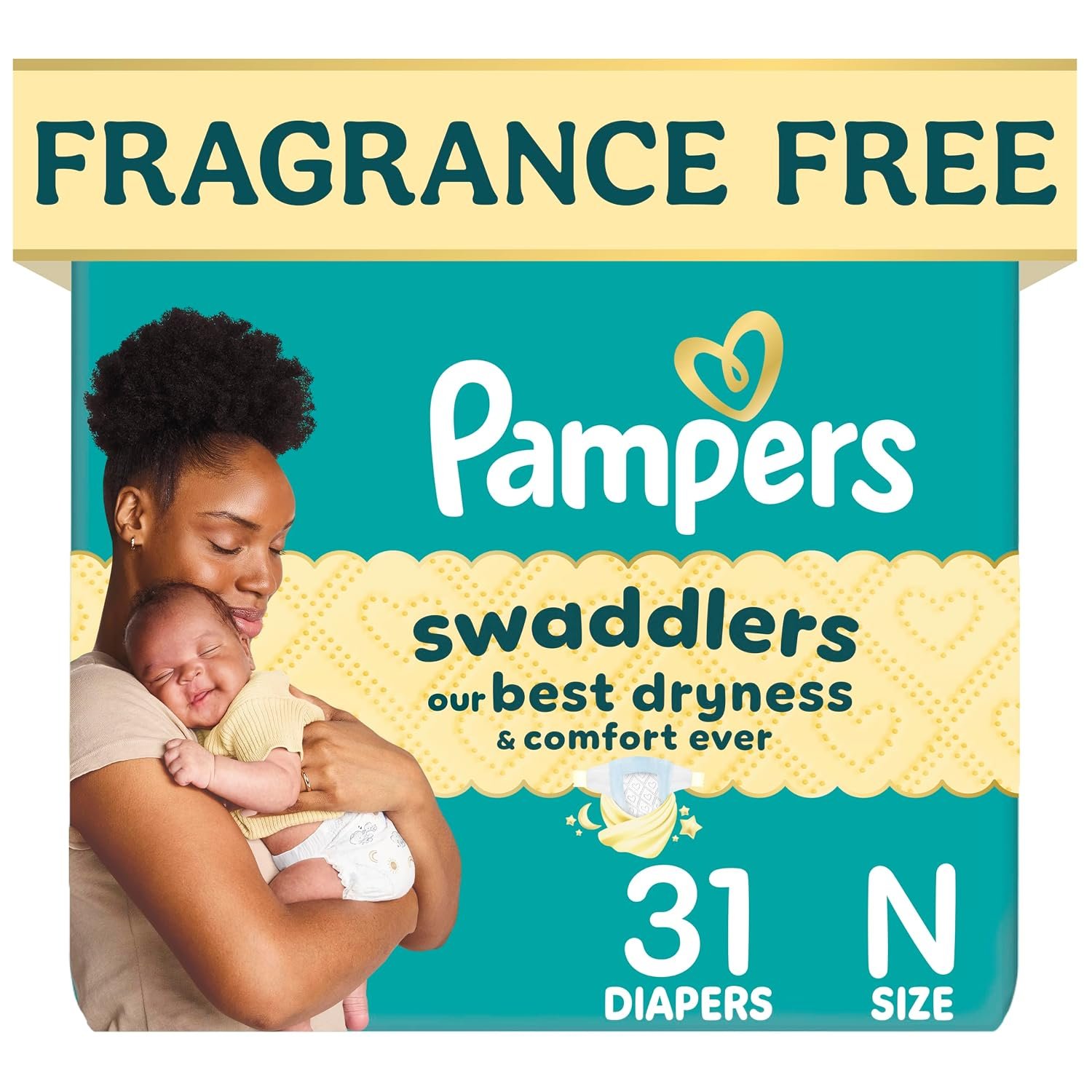 Pampers Baby Diapers - Swaddlers - Size 0, 31 Count, Ultra Absorbent Disposable Newborn Diaper.