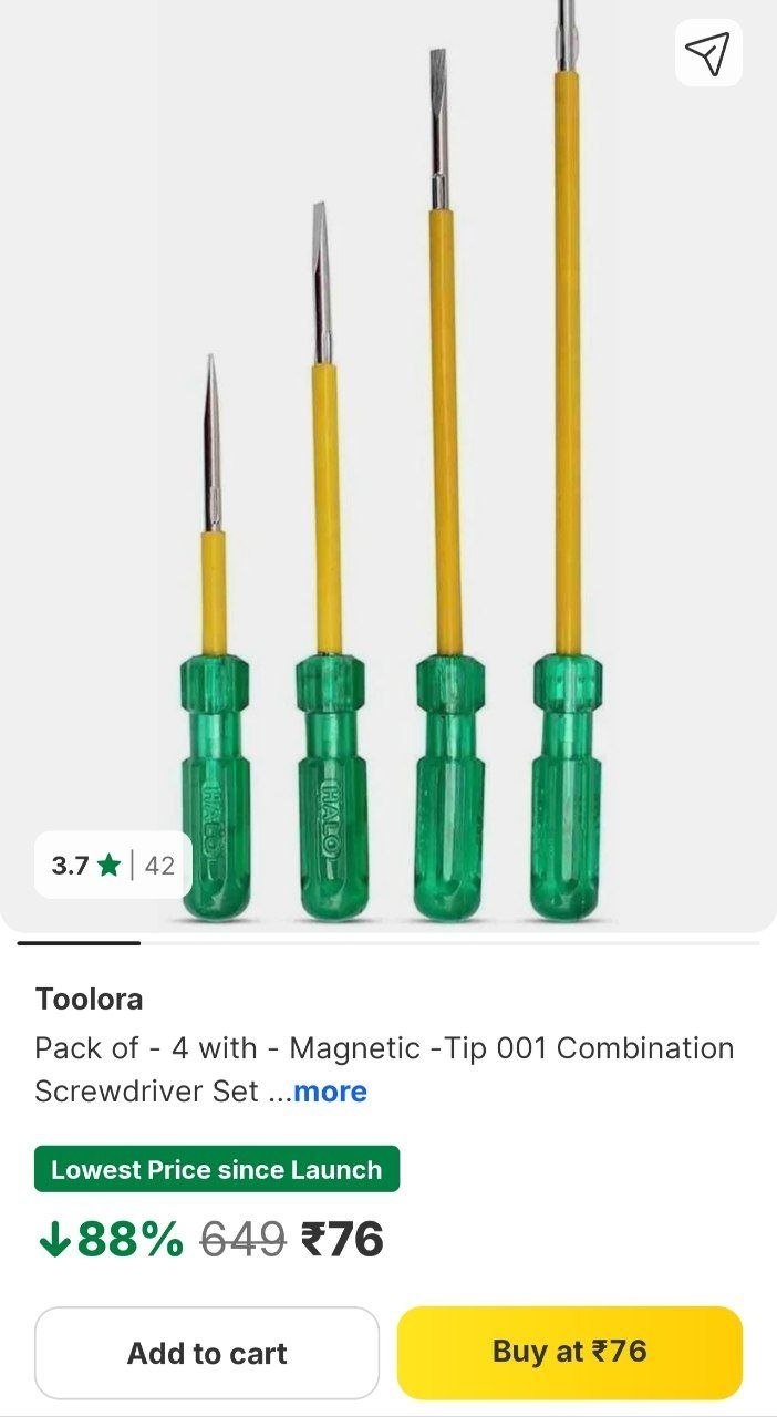 toolora pack 4 magnetic tip 001 combination screwdriver set