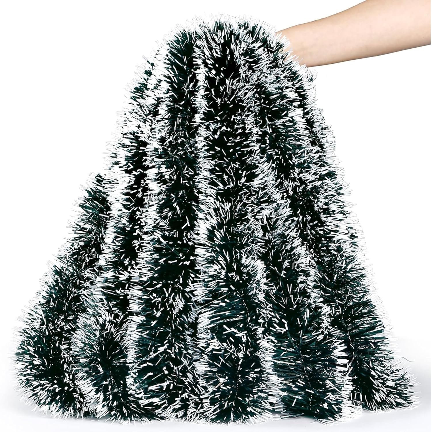 Party Boomers Snow Garland for Christmas Decoration|Thick and Fluffy|5.5 Ft Length|Pack of 2