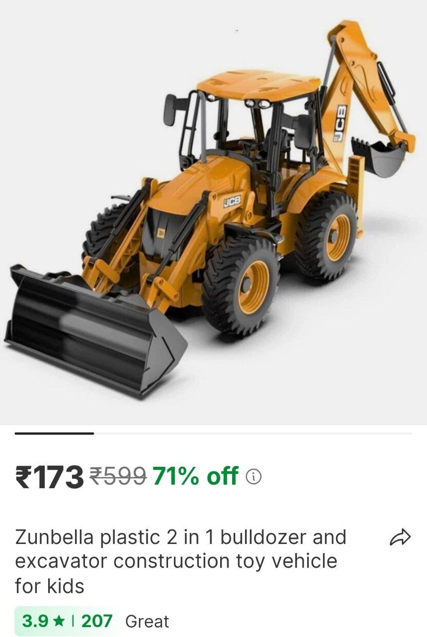 zunbella plastic 2 in 1 bulldozer and excavator construction toy vehicle for kids