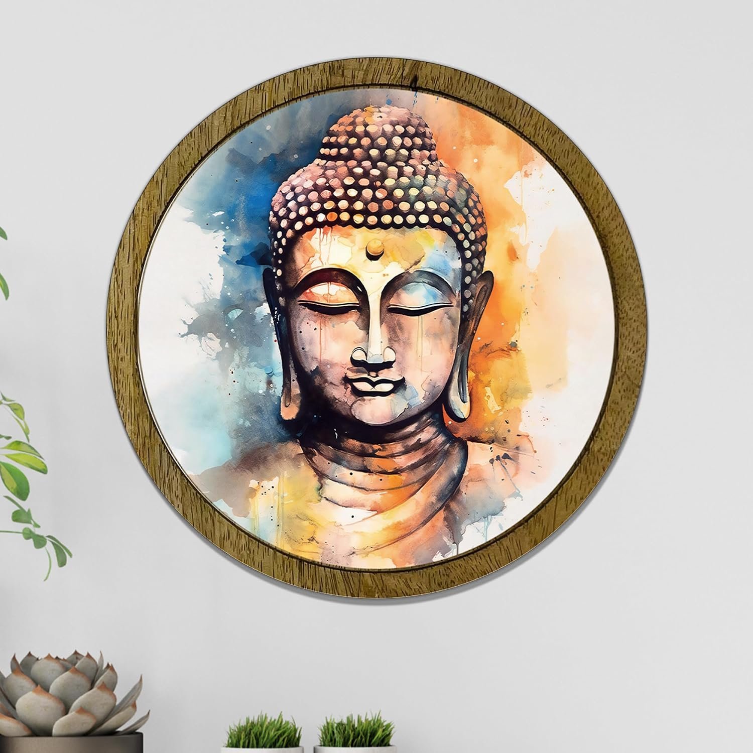 RAG28 Wooden Wall Mount Decorative Plate For Home Decor Items | Wall Decor | Size: 12X12 Inches | CP48