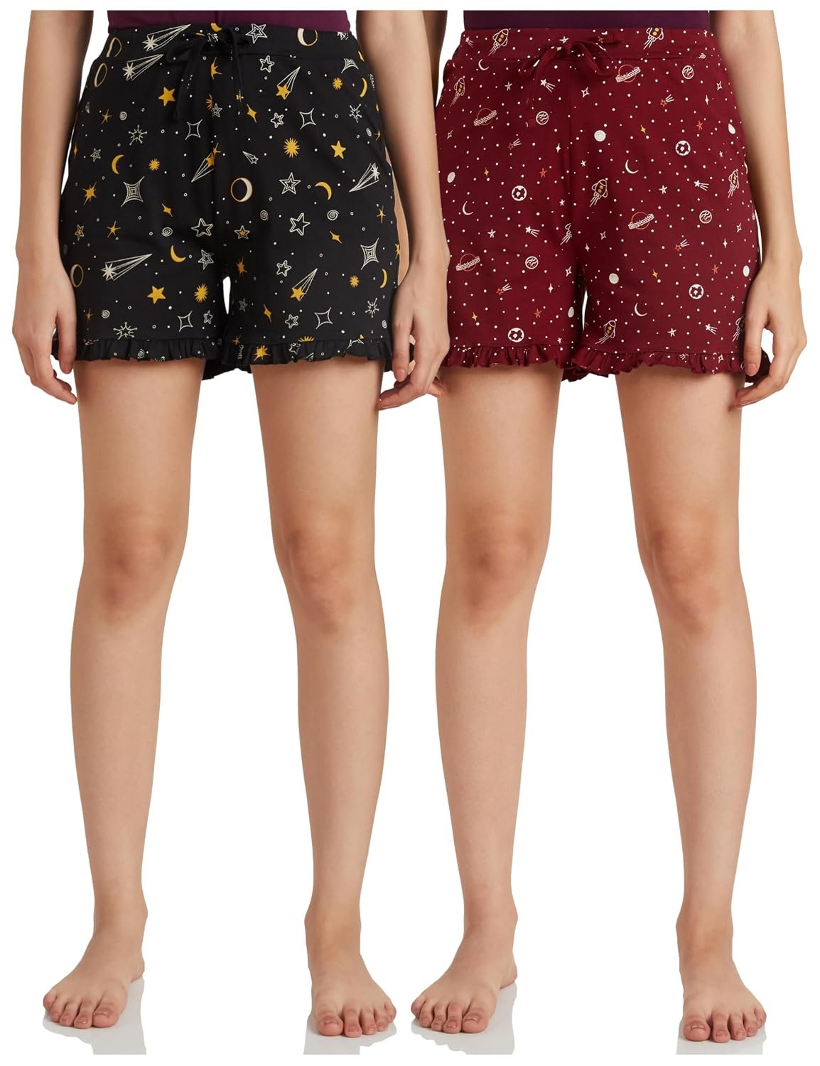 Amazon Brand - Symbol Women's Cotton Blend Regular Fit Lounge Shorts (Available in Plus Sizes)