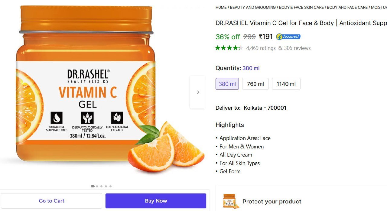 dr rashel vitamin c gel face body antioxidant support radiance revitalizing