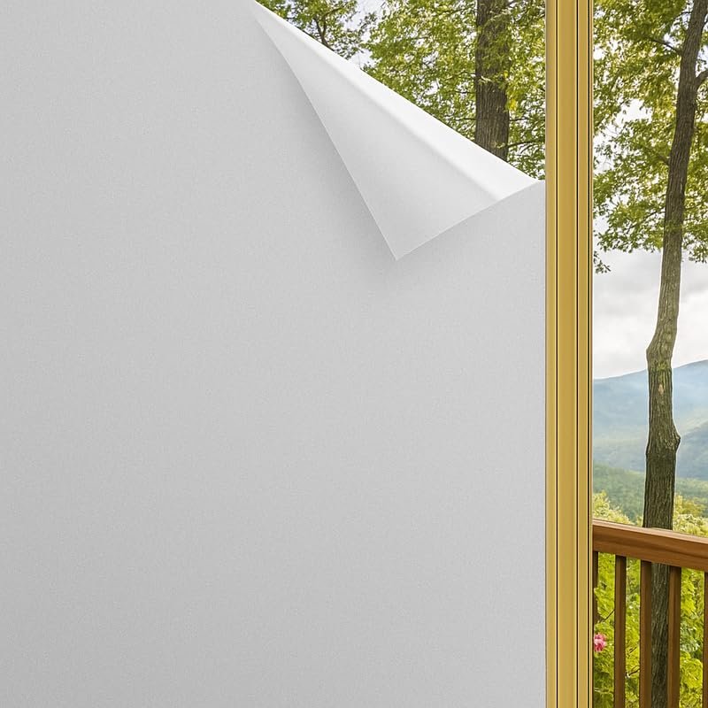 Frosted GlassFilm Window Film Window Sticker Glass stickerFor Privacy, Heat Control UV Blocking for Home, Office & Bathroom (12 Inch X 48 Inch)