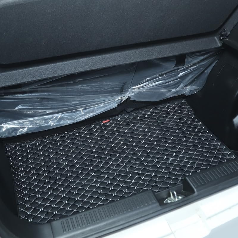 3 Layer Heat/Water Proof PU Leatherite Car Trunk/Boot/Dicky Mat for (Black and Silver Leather, DZIRE 2017-2026)