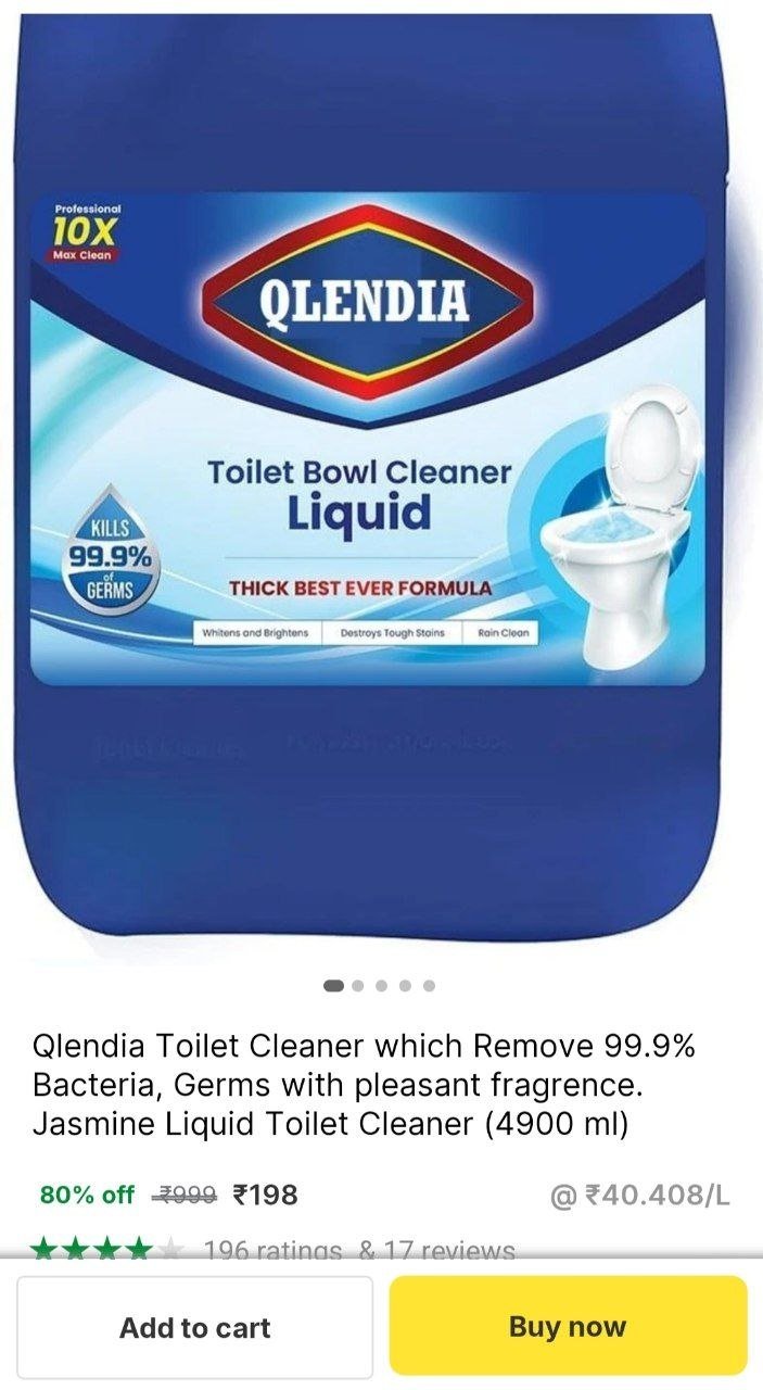 qlendia toilet cleaner which remove 99 9 bacteria germs pleasant fragrence jasmine liquid