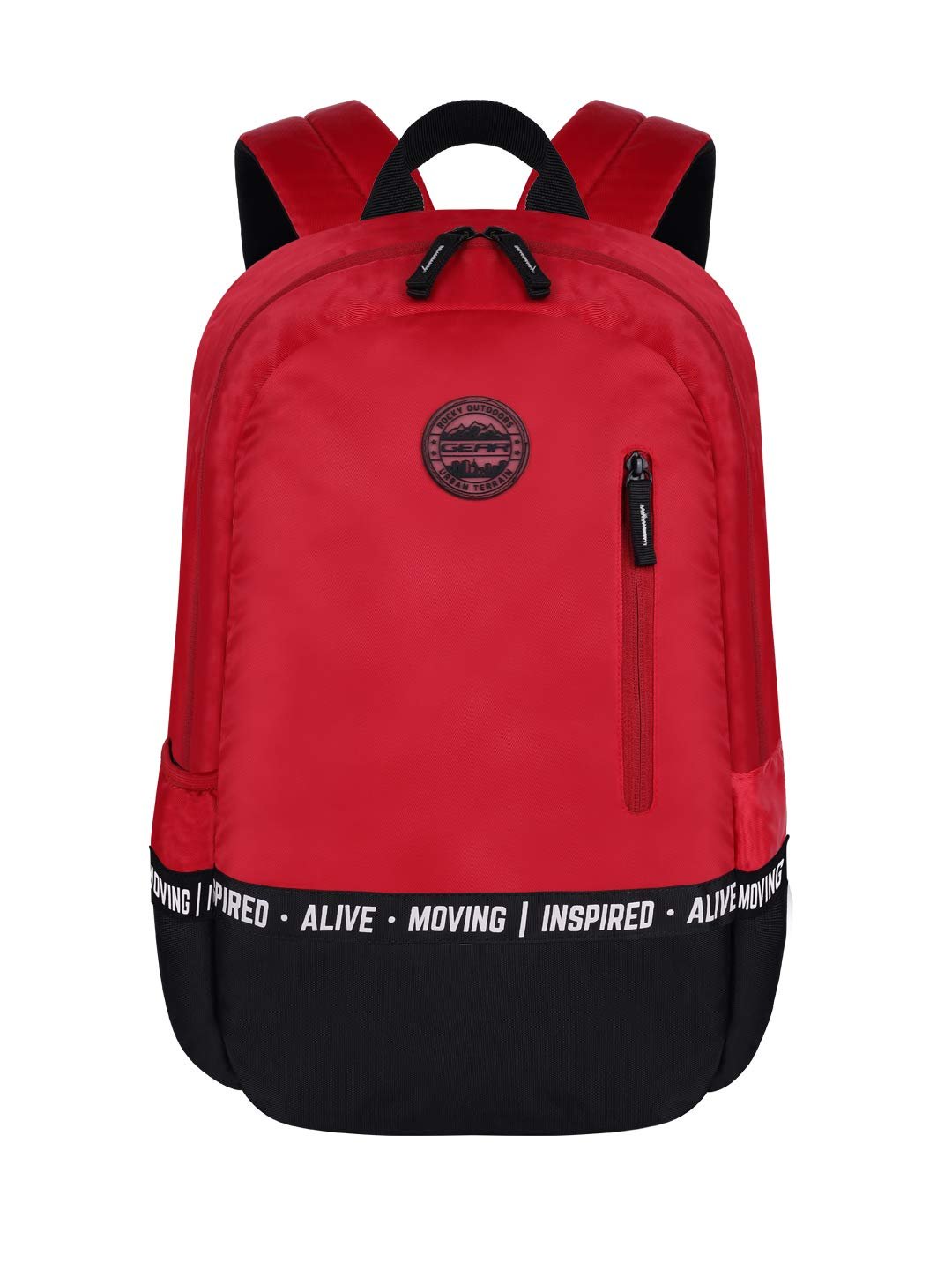 Gear Men/Women Bomber Eco Statet 22 Litre Medium Water Resistant School Bag/College Bag/Standard 3 Compartment Backpack / - Red, Multicolor