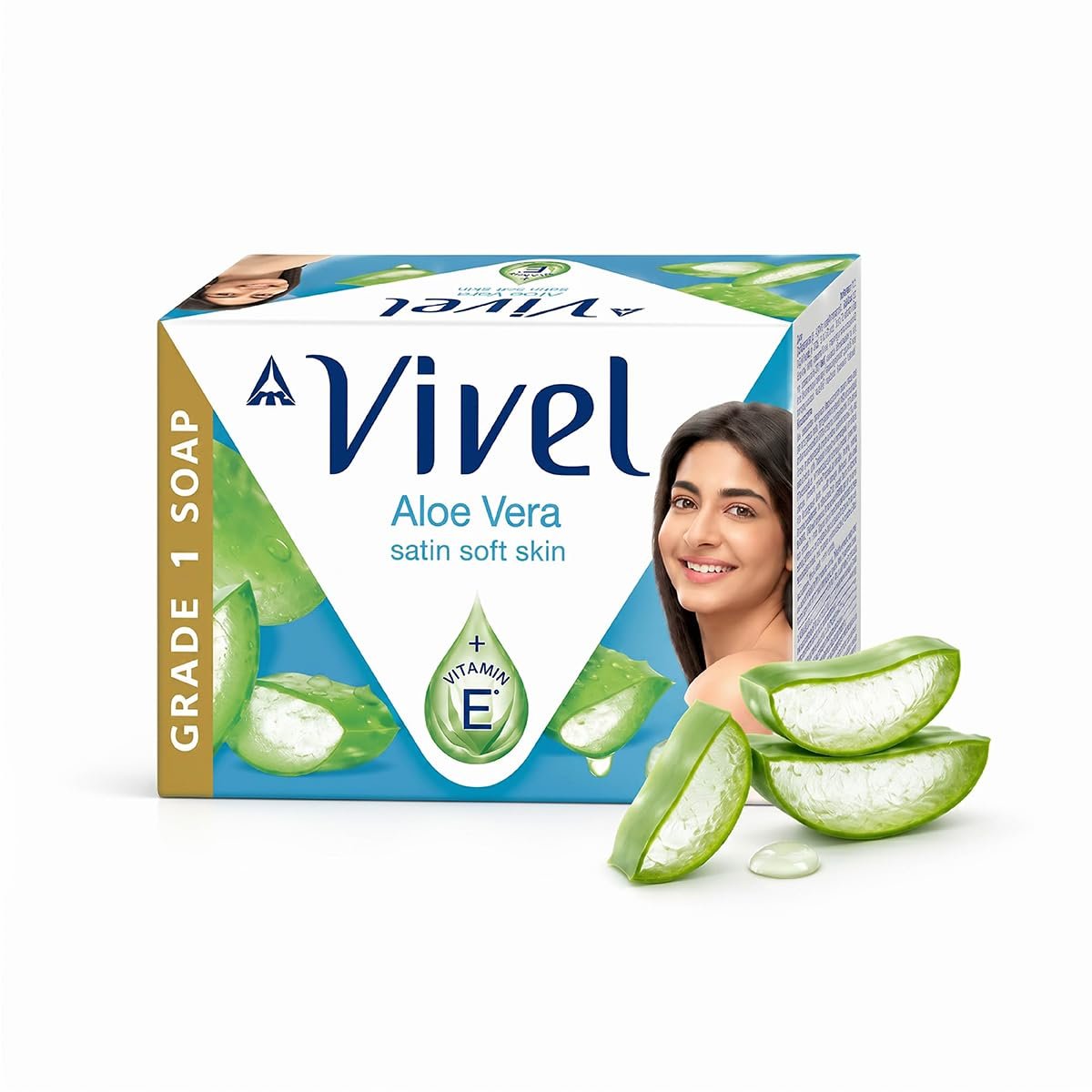 Vivel Aloe Vera Bathing Soap,150gx4 | BIS Grade 1 Soap| Highest Soap Grade | 76% TFM | Aloe Vera + Vitamin E | Moisturised Satin Soft Skin | Fresh Fragrance | 97% Natural Origin| For Men and Women