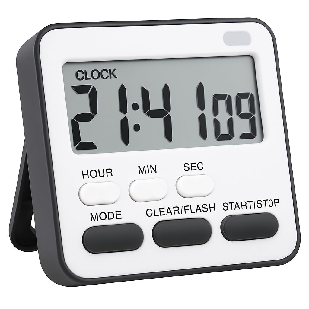 CBK Digital Kitchen Timer&Stopwatch with1 Year Warranty,Large Digit Countdown,Loud Alarm with Back Magnetic Stand Ideal for Cooking, Baking,Stop Watch Timer for Study Table Accessories for Student