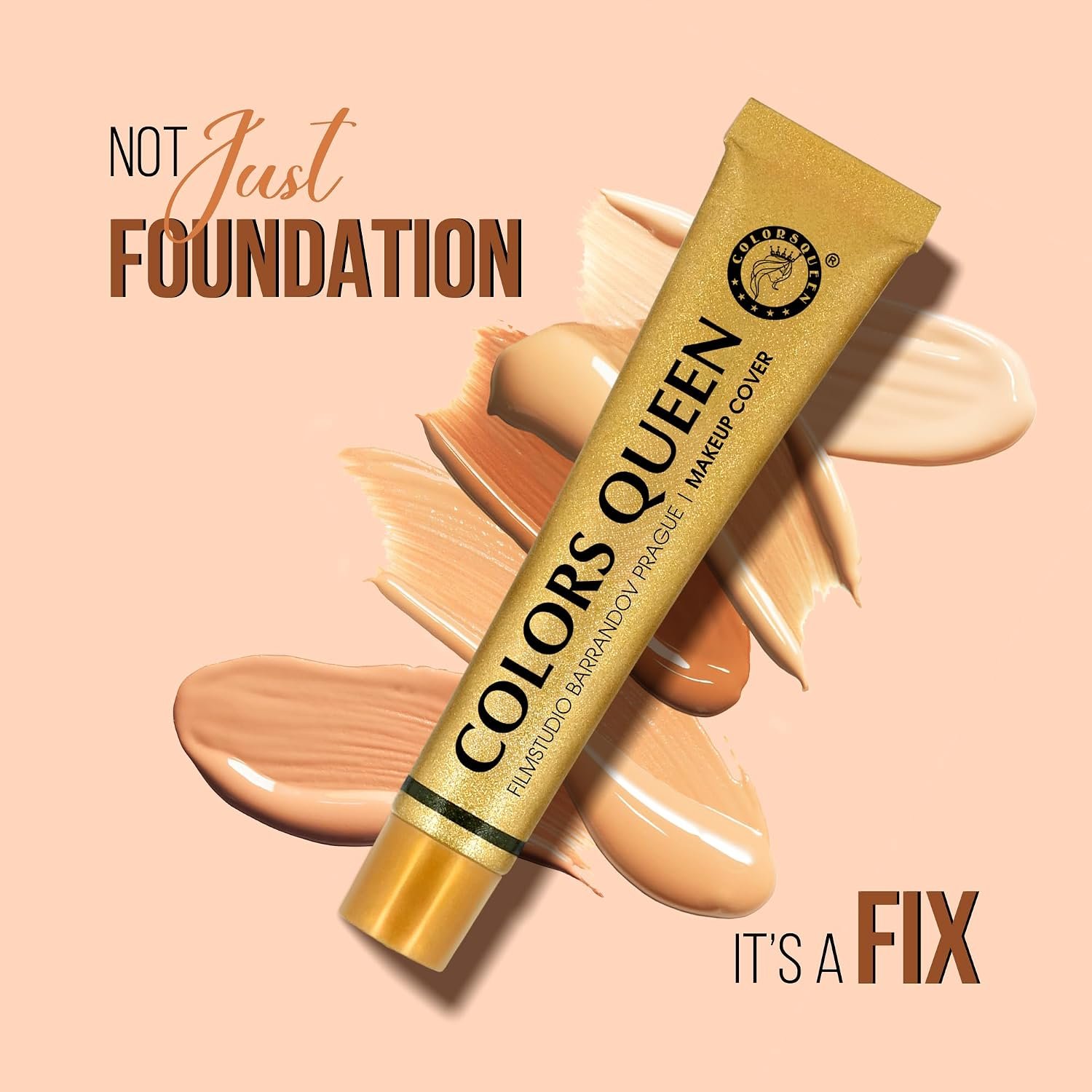 Colors Queen Film Studio Makeup Cover foundation with SPF-30 | Lightweight Texture, Long Lasting Waterproof | Full Coverage, Hypoallergenic Matte Finish Foundation for Face Makeup (208)