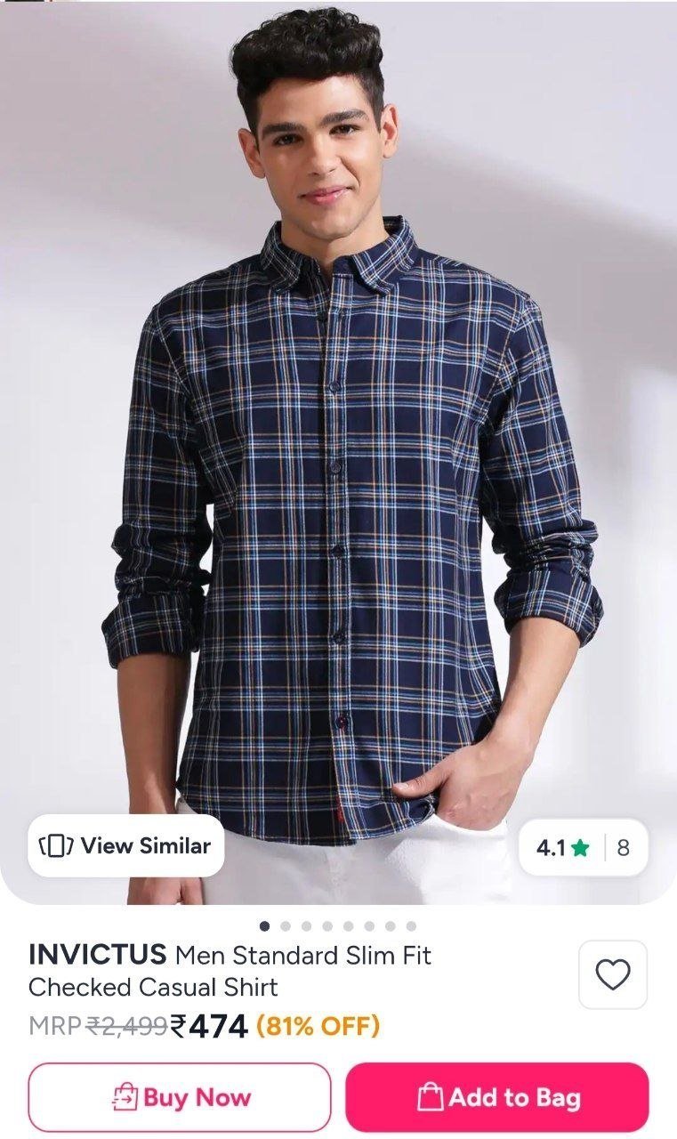 Buy INVICTUS Men Standard Slim Fit Checked Casual Shirt -  - Apparel for Men