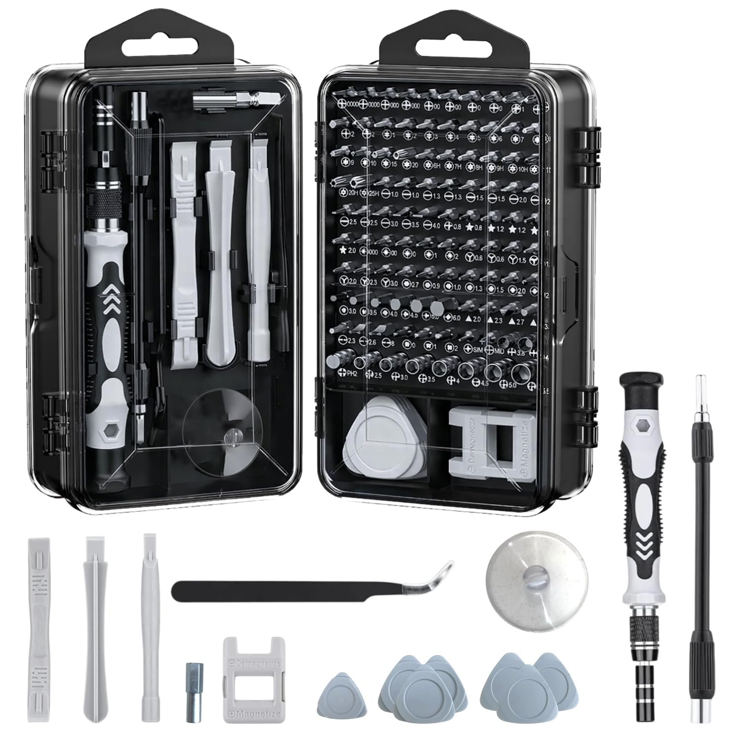Dyazo 115-in-1 Precision Screwdriver Set | Professional Wrench Bits Repair Tool Kit with Portable Case for Electronics, Mobile, Laptop, PC, Watch, Game Console & DIY Household Repairs (Black)