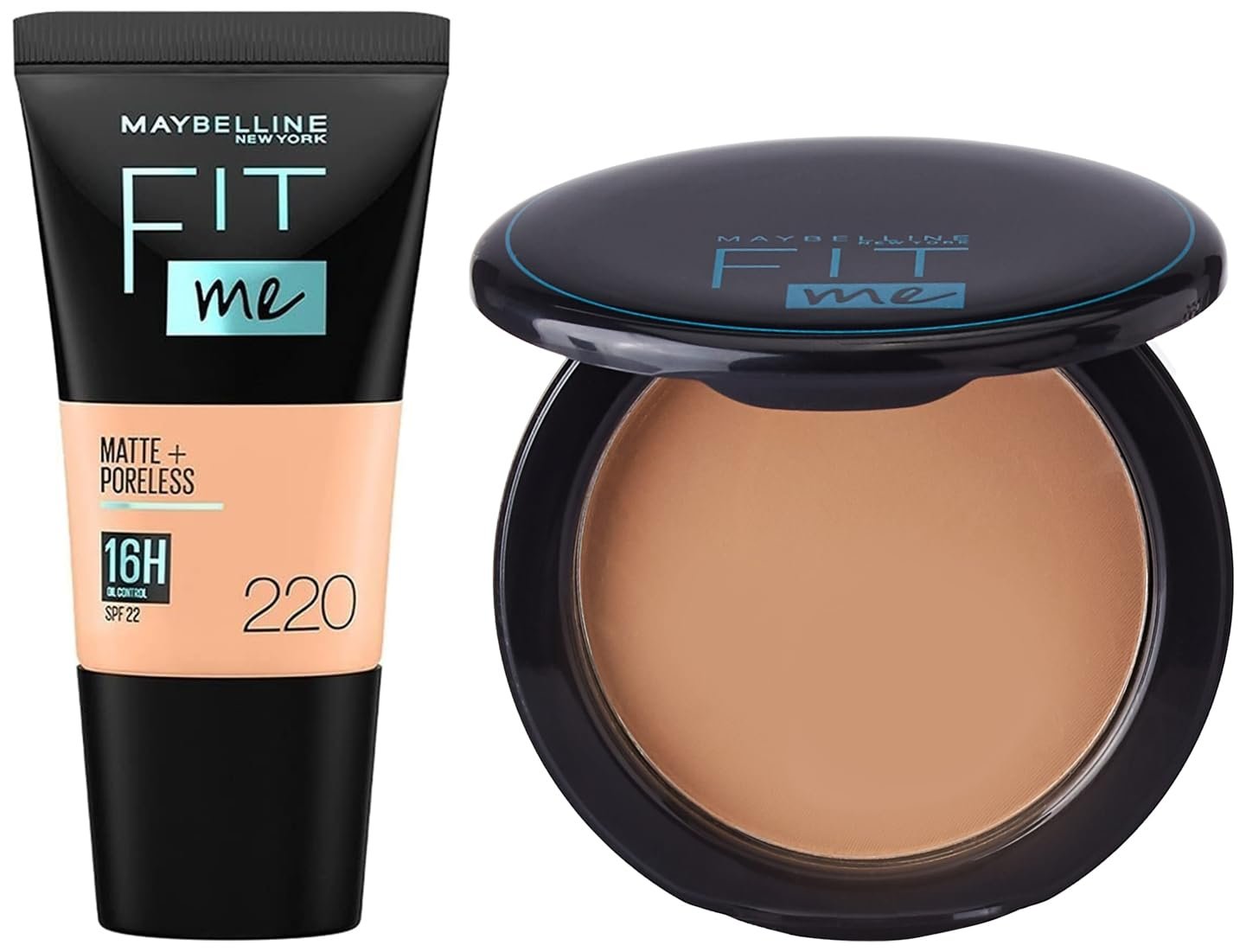 Maybelline New York Liquid Foundation Natural Beige & Maybelline New York Compact Powder 220 Natural Beige, 8g