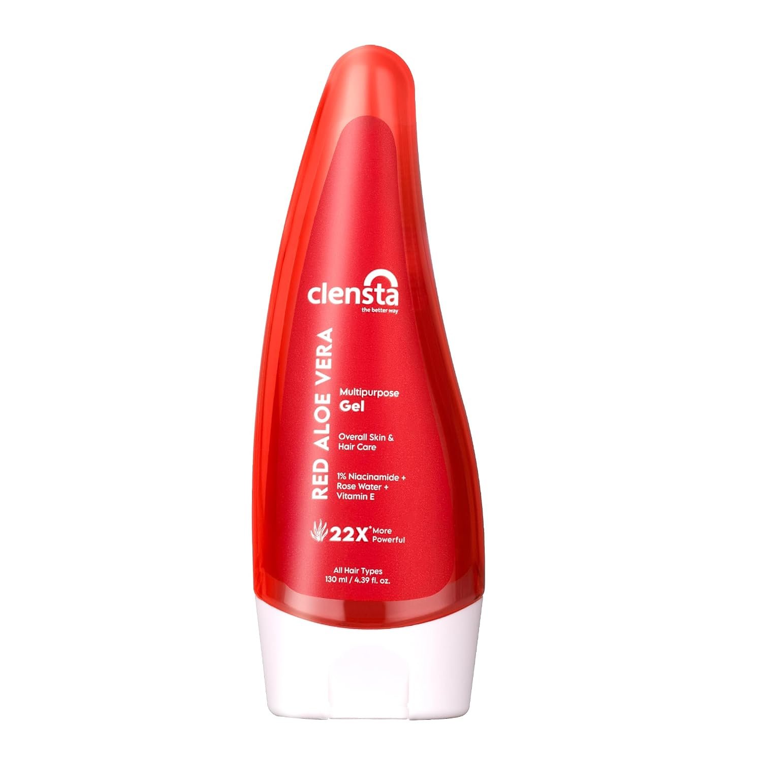 Clensta Red Aloe Vera Gel 22X More Powerful Than Normal Aloe Vera For Skin And Hair With 1% Niacinamide & Vitamin E | Hydrating, Moisturizing & Glowing Skin | For Women & Men All Skin Type