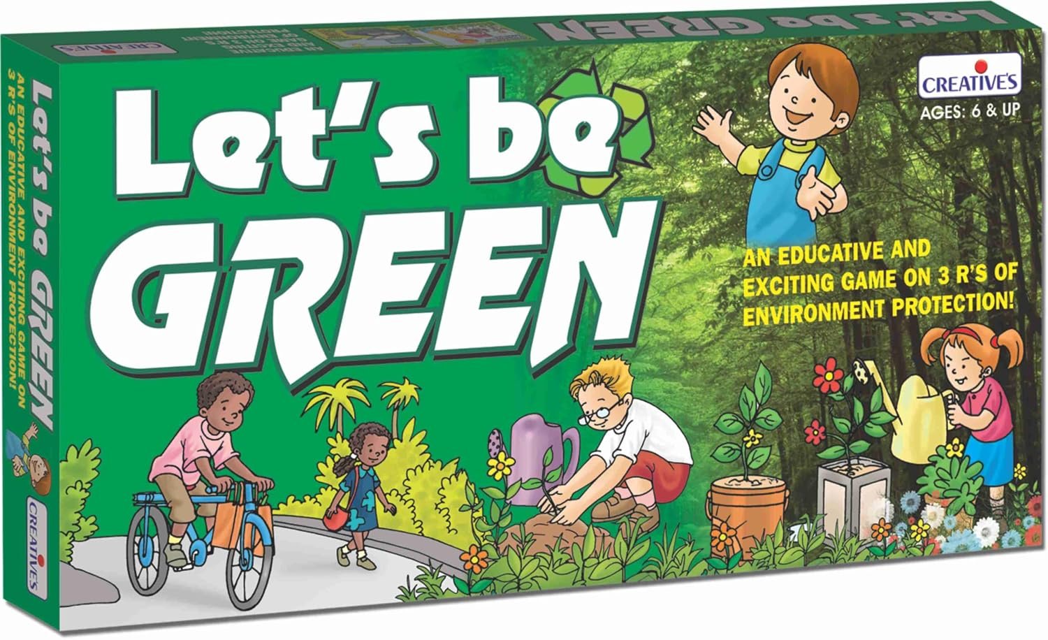 Creative's Let's Be Green Environmental Education Board Game, Learn Reduce Reuse Recycle, Waste Segregation & Eco Awareness, Educational Family & Classroom, Memory Learning Game for Ki