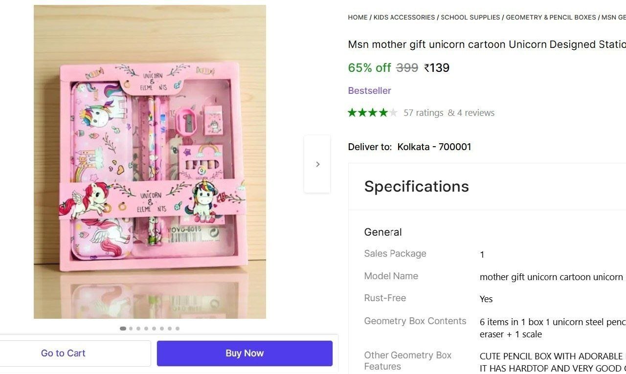 msn mother gift unicorn cartoon designed stationery geometry box