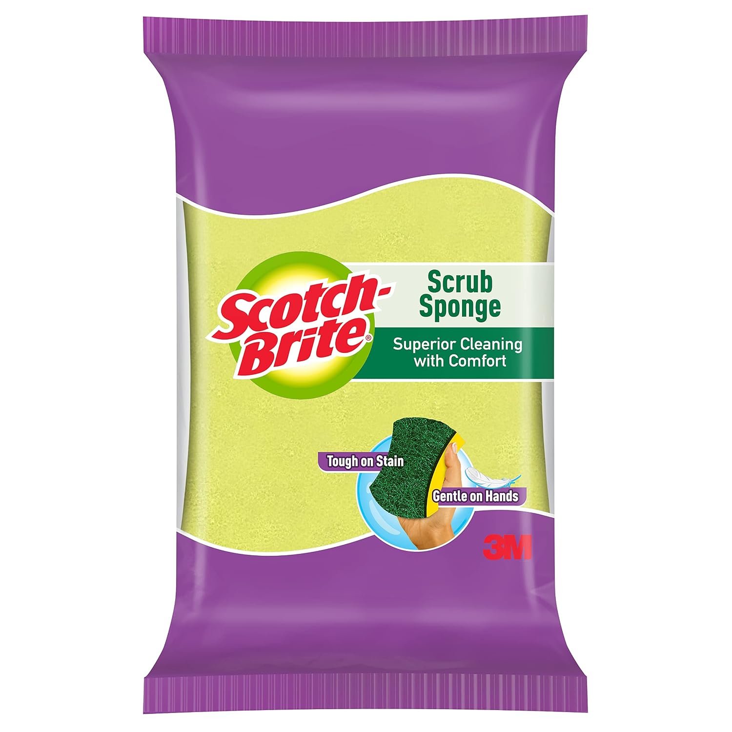 Scotch-Brite Scrub Sponge 6.9x10 cm ( Large Pad ) everyday utensil cleaning (Kitchen Scrubber with Sponge)