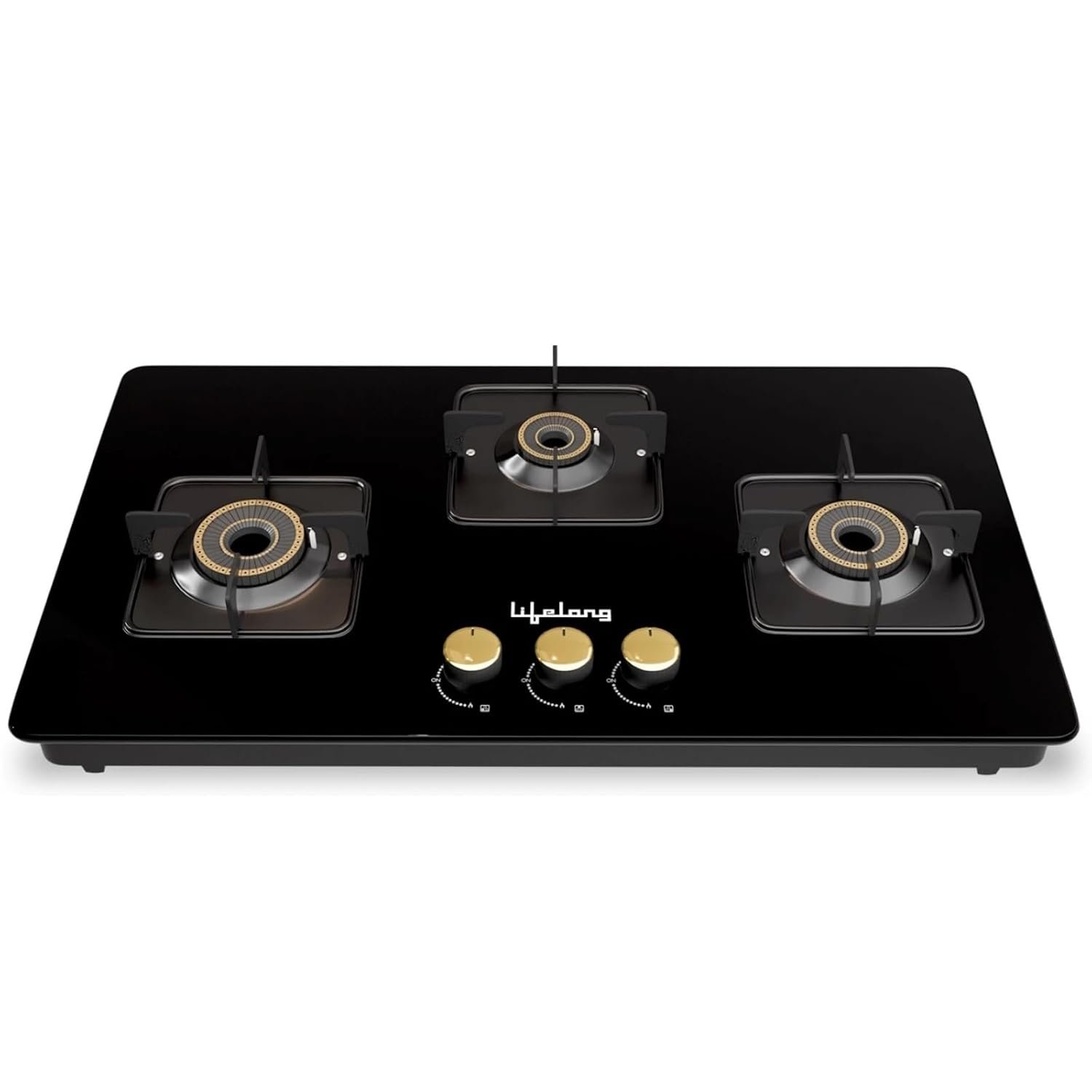 Lifelong 3 Burner Hob Top Battery Operated | Gas Stove with Automatic Ignition - Toughened Glass Top Gas Stoves for Kitchen | Italian Gas Valve | Ideal Gas Stove for Modular Kitchen (LLHT005)