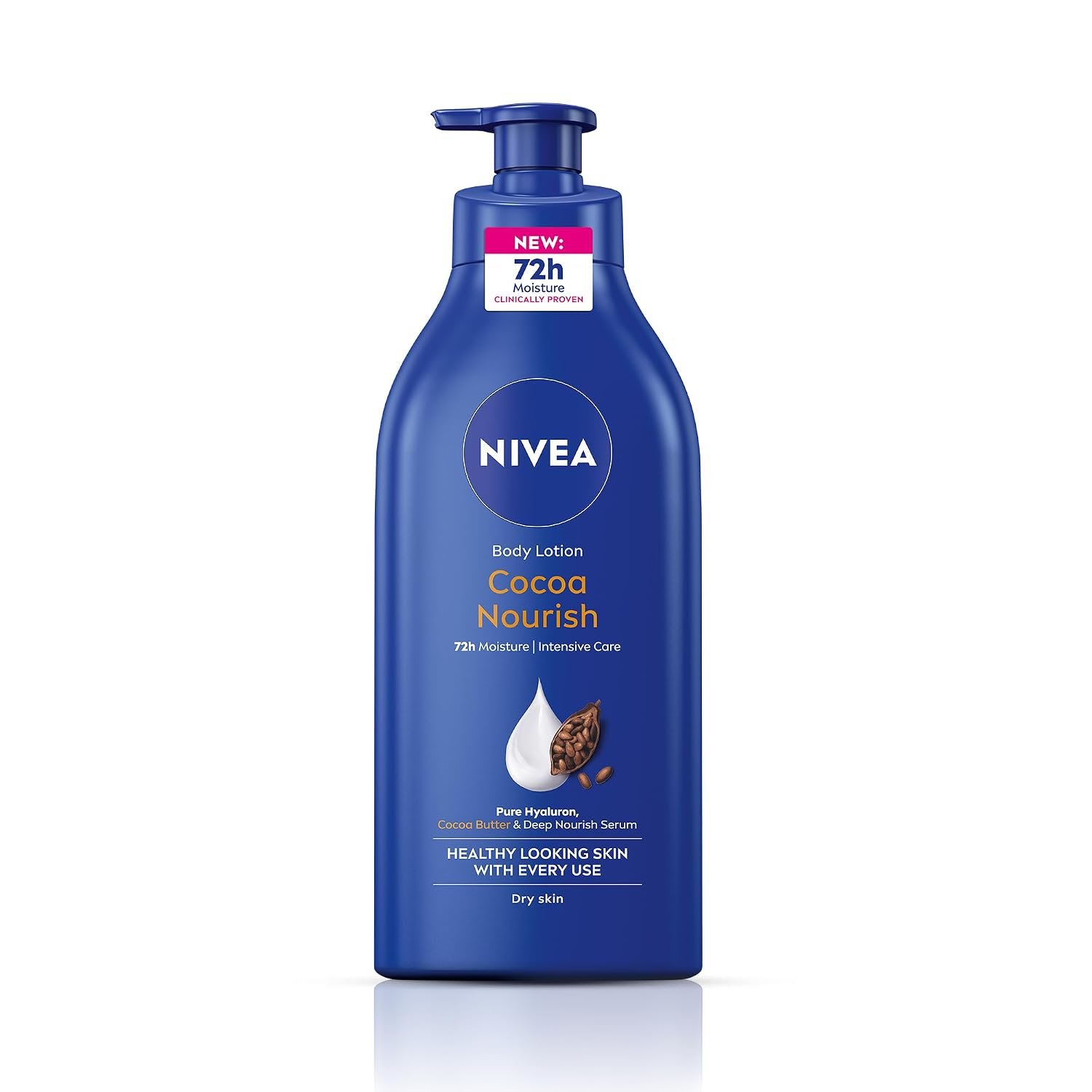 NIVEA Cocoa Nourish Body Lotion for Men & Women with Cocoa Butter, Hyaluronic Acid & Vitamin E Moisturizer for Dry Skin, Deep Nourish Serum Body Cream 72H Moisturiser, Non Greasy Face Cream 60