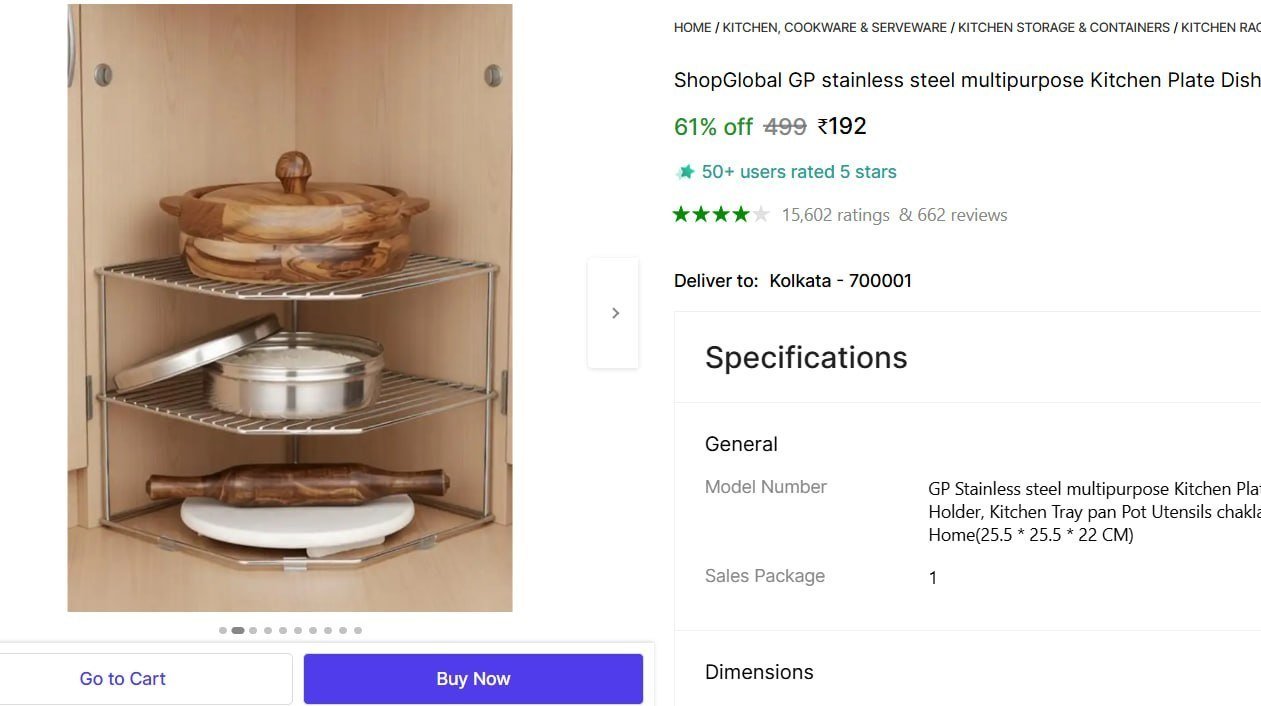 shopglobal gp stainless steel multipurpose kitchen plate dish corner shelf rack stand shelves holder
