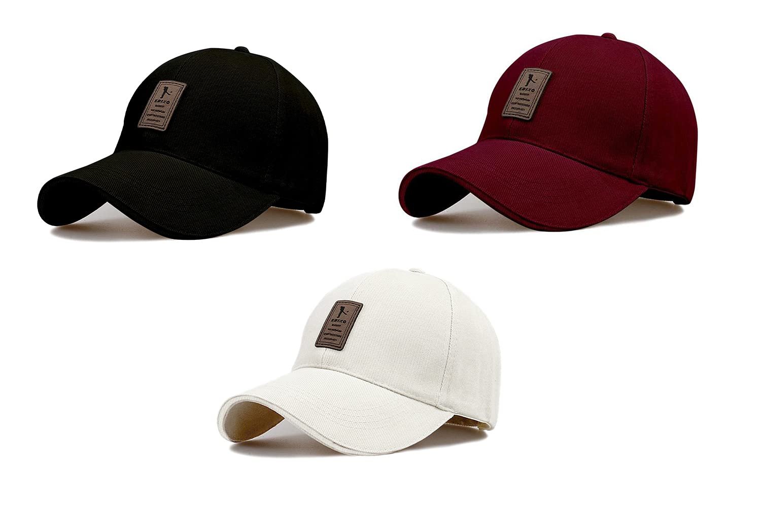Combo 3 @2 Cap for Men Women Topi Unisex Head Branded Boy's Girl's Caps Adjustable Strap Summer Sports Cricket Gym Dance Cotton Free Size