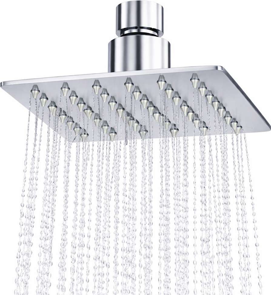indorox premium ultra slim 4x4 inch rain ss304 overhead shower wall without rod replacement head