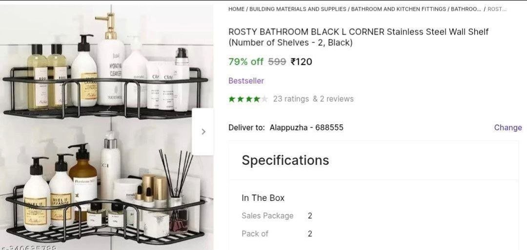 rosty bathroom black l corner stainless steel wall shelf