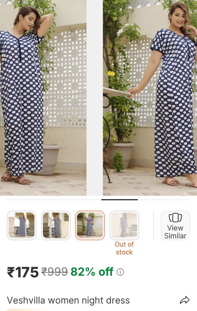 veshvilla women night dress