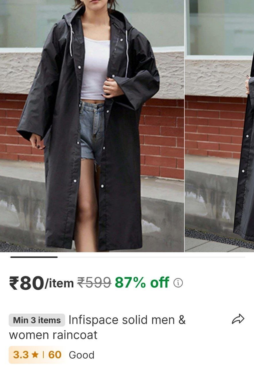 infispace solid men women raincoat