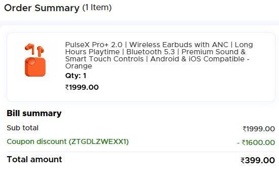 PulseX Pro+ 2.0 | Wireless Earbuds with ANC | Long Hours Playtime | Bl
