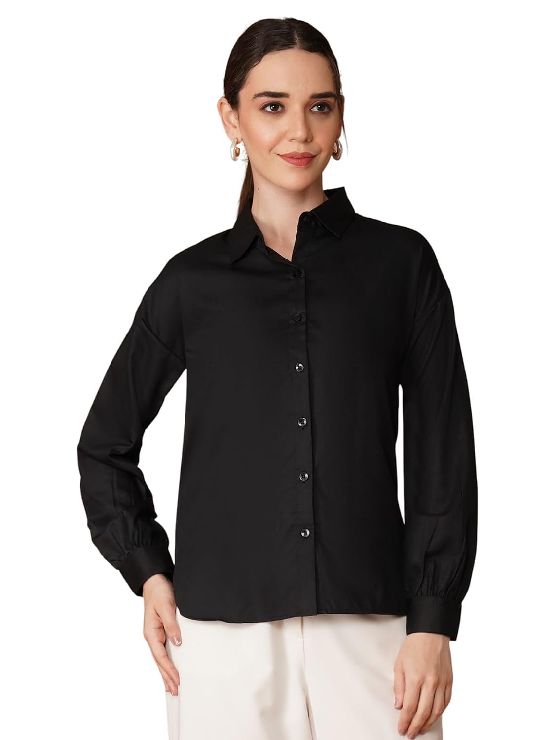 OOMPH! Full Sleeve Stylish Western Drop Shoulder Shirts for Women Regular fit Shirts for Woman