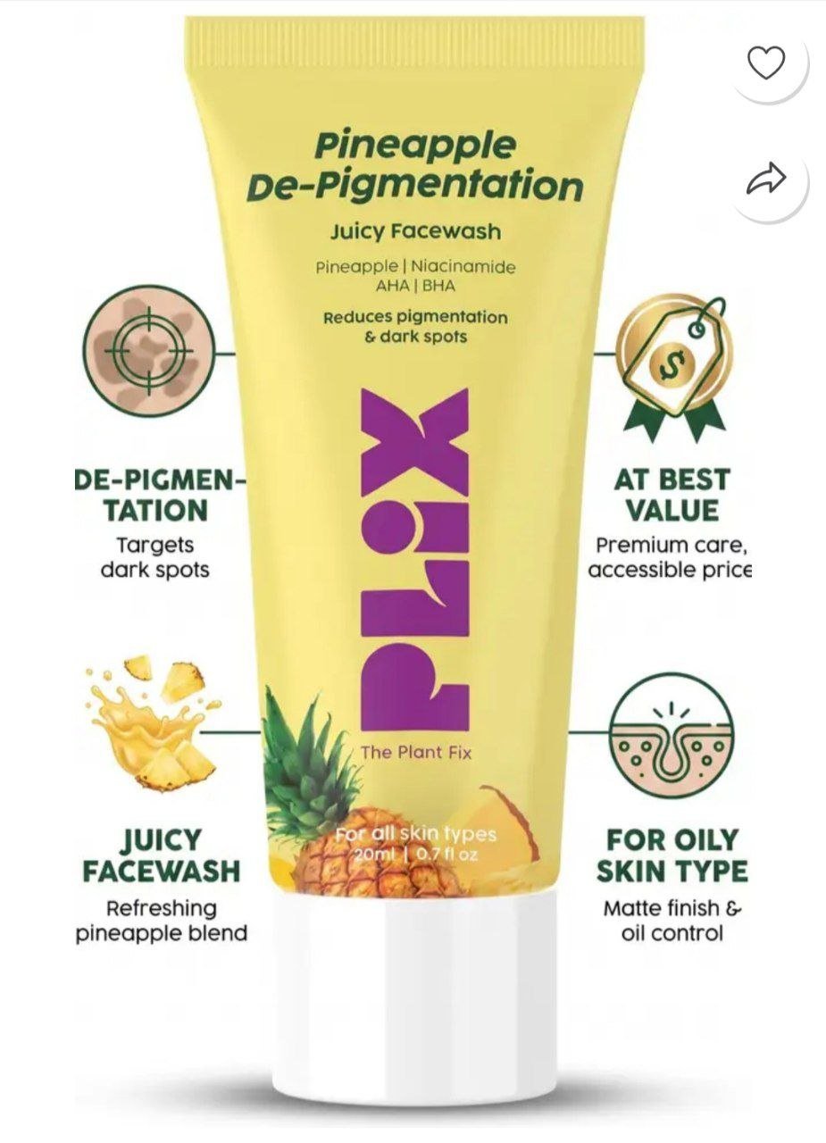 plant fix plix 5 pineapple foaming facewash depigmentation even toned complexion men women all skin 