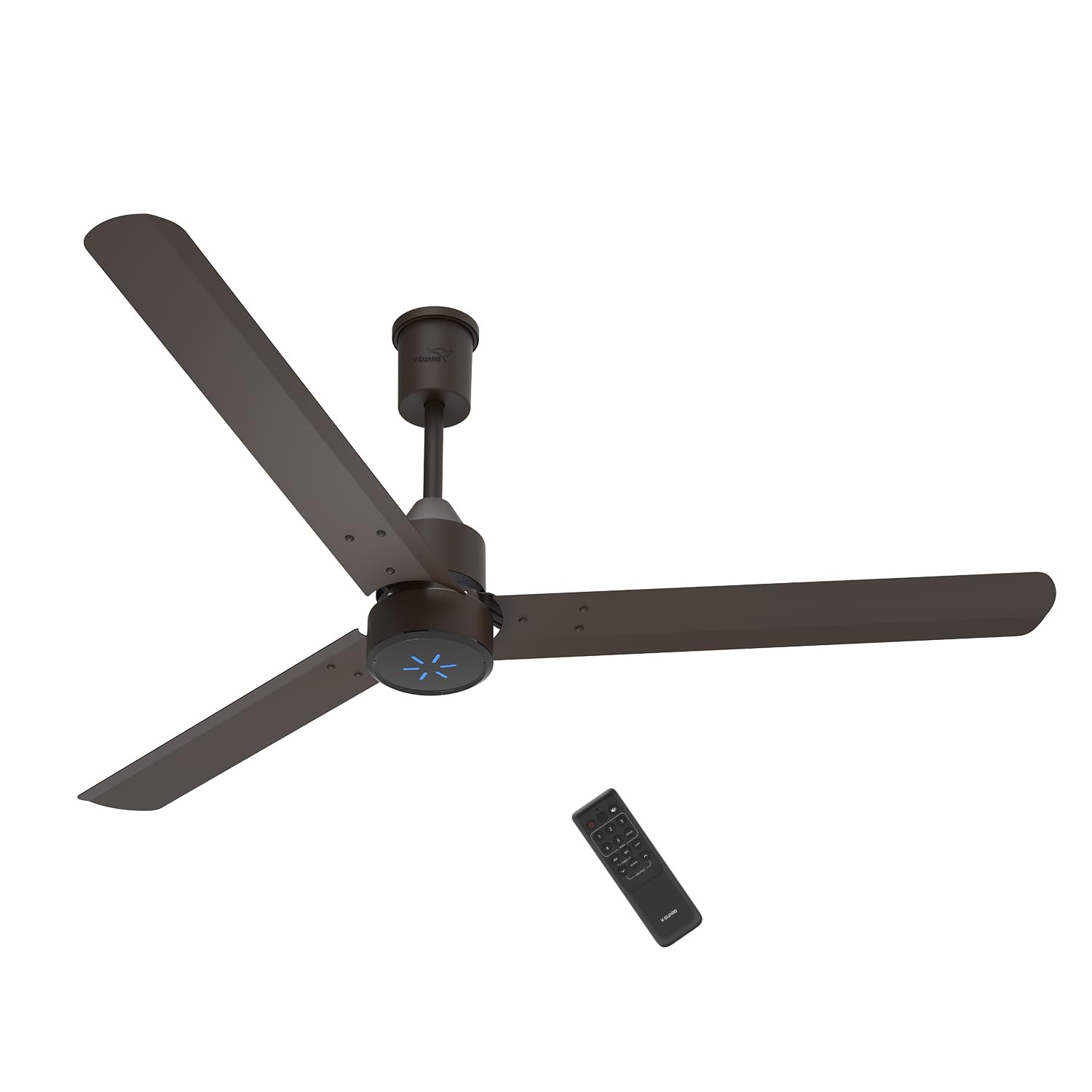 V-Guard Zenair Pro BLDC1200mm Ceiling Fan|LED Speed Indicator |Matte Brown
