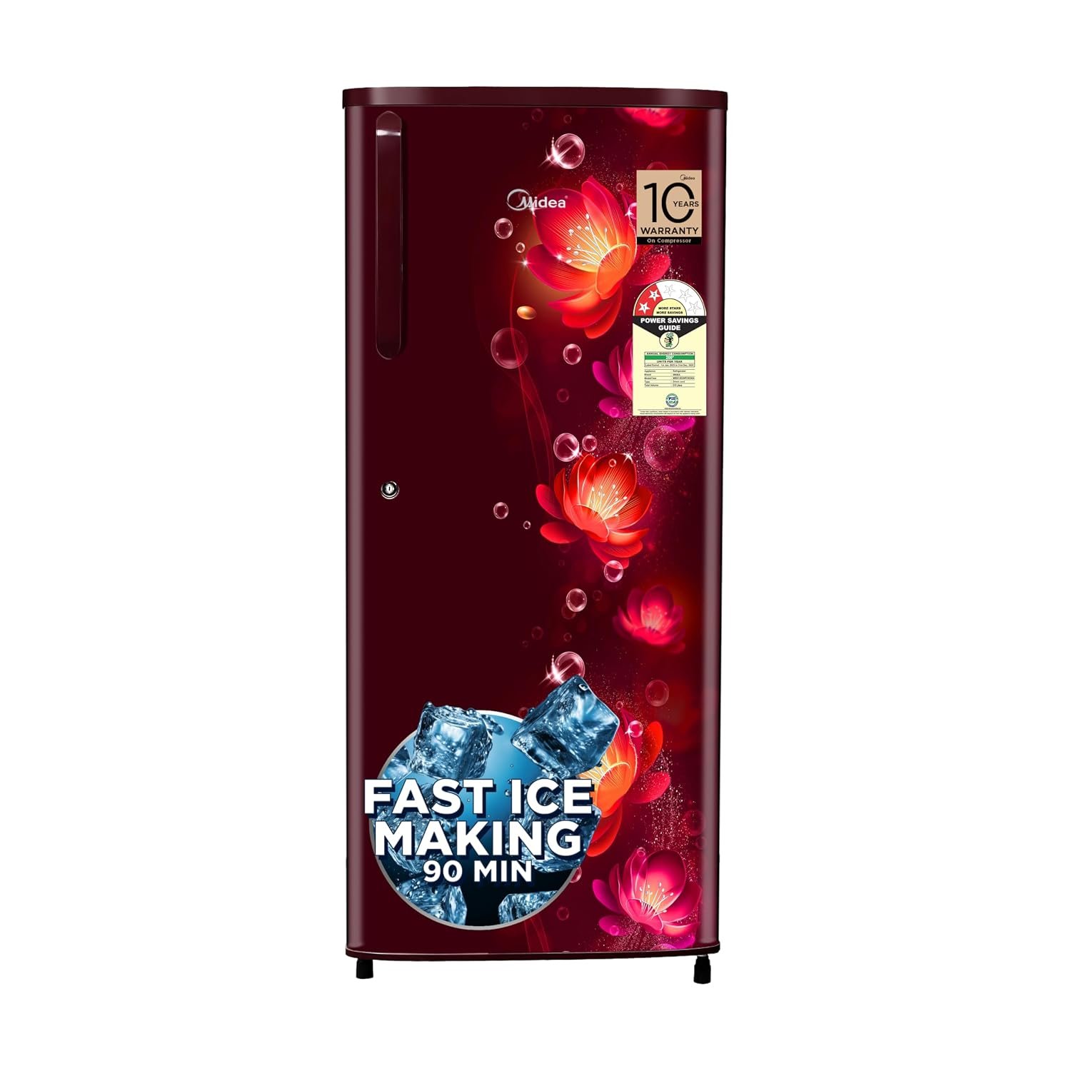 Midea Direct Refrigerator MRD215D2HPCW Flower