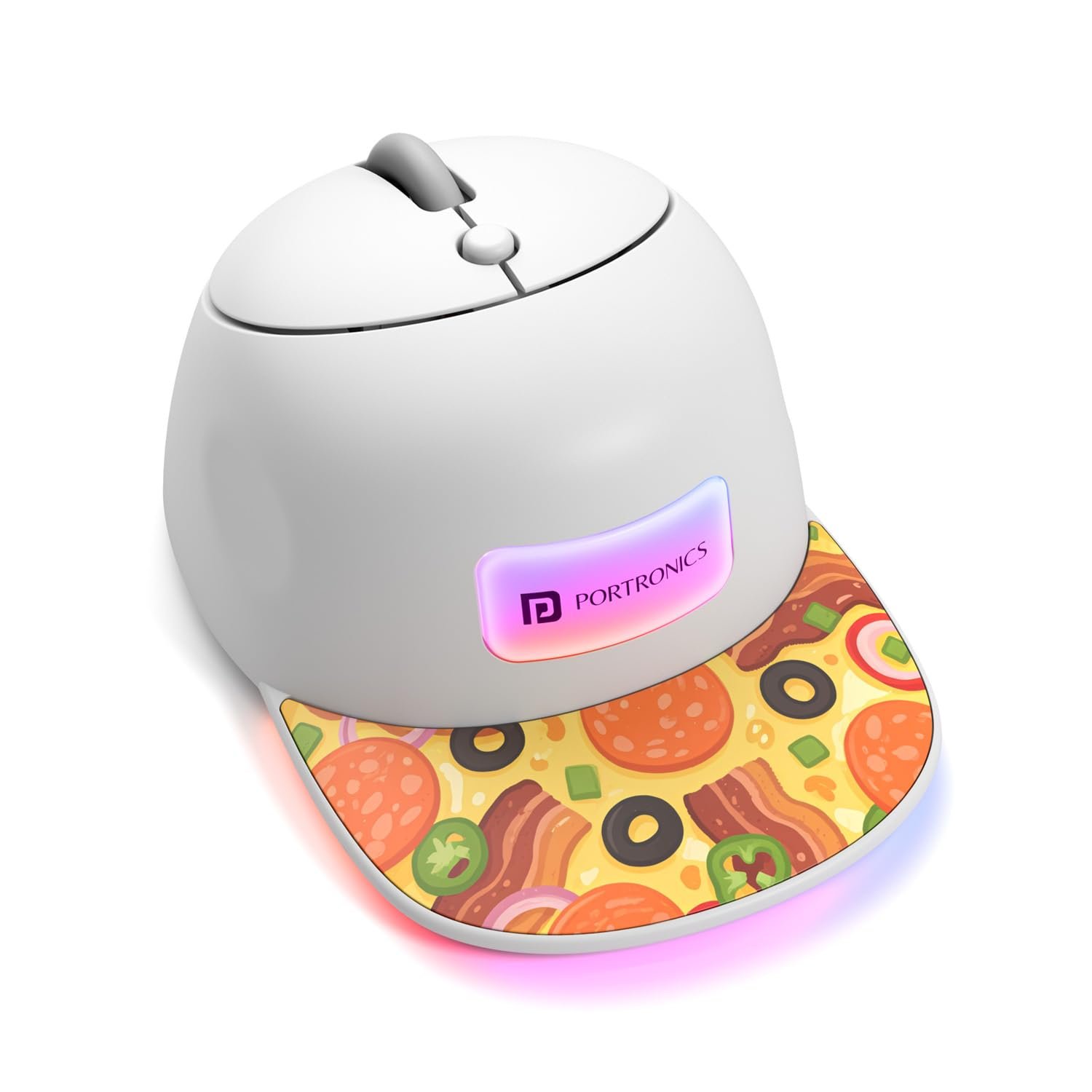Portronics Toad Cap Wireless Mouse with Bluetooth 5.0 + 2.4GHz Dual Connectivity, Adjustable DPI Upto 2400, Dynamic RGB Lighting, Type-C Rechargeable, 100g (Orange)