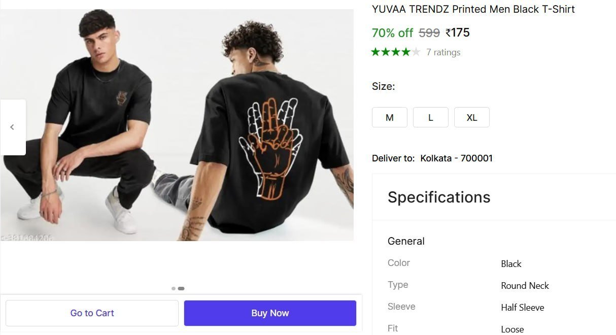 yuvaa trendz printed men black t shirt