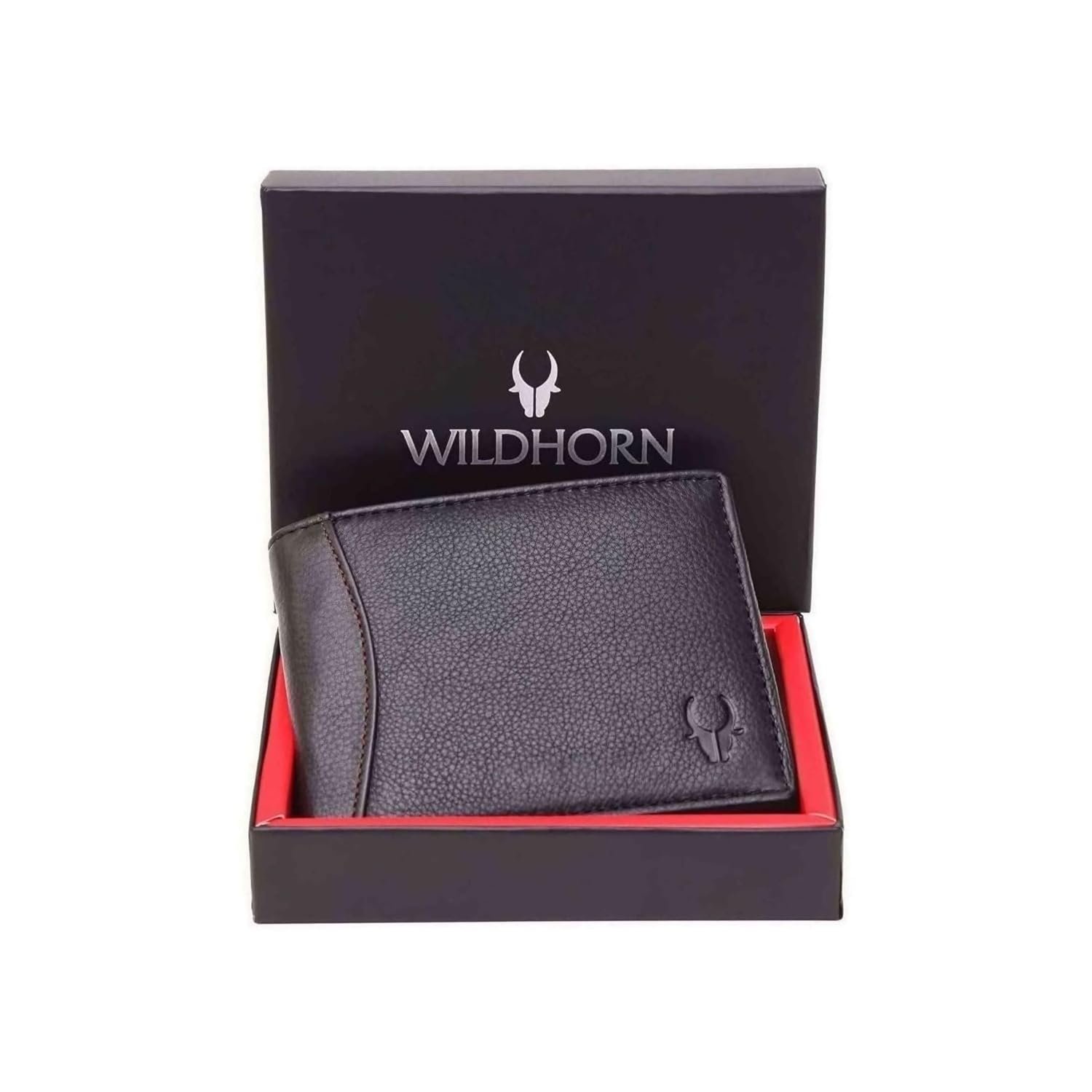 WildHorn Black Leather Wallet for Men